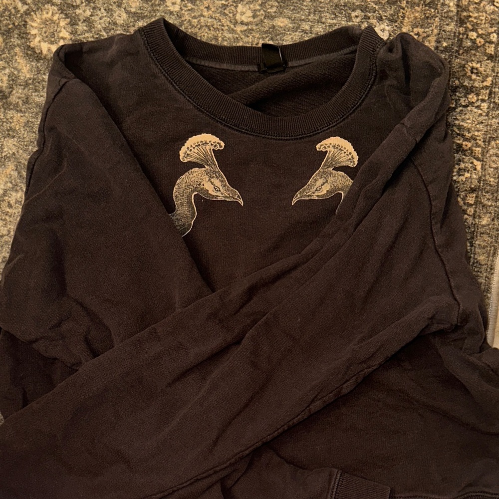 J. Crew Black Sweatshirt with Bird Motif - Picture 4 of 4